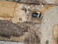 Budowa drogi, widok z góry